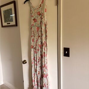 Jaase Floral Maxi Dress in Mint, Coral and Rust